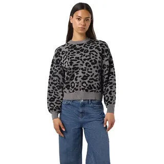 Noisy May Charlott Pullover - Black / Charcoal Gray Leo - XS