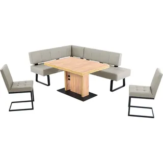 K+W Komfort & Wohnen "Spider II", 4 Stk. tlg. langer Schenkel wahweise in 2 Breiten, 2 Freischwinger, 1 Tisch,