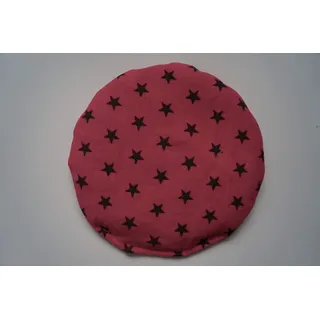 Titsch Körnerkissen Weizen rund Ø 15 cm Feincord pink/braune Sterne