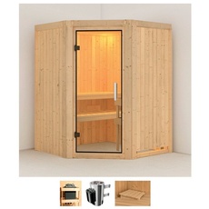 Bild von Sauna »Nanna«, (Set), 3,6-kW-Plug & Play Ofen mit integrierter Steuerung beige