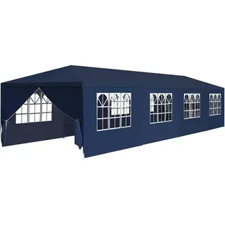 Gartenzelt 3x12 m Blau Gartenpavillon Hardtop Pavillon 3x12 Wasserdicht Stabil - Blau