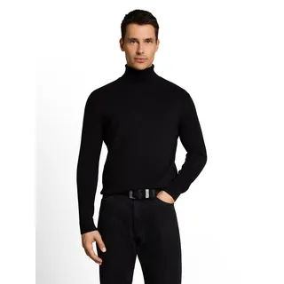 Rollkragenpullover TOM TAILOR, Herren, Gr. 3XL, schwarz, Strick, Obermaterial: 100% Baumwolle, regular fit hüftbedeckend, Rundhals, Flachstrickbündchen, Pullover Rollkragenpullover, im Strick-Design