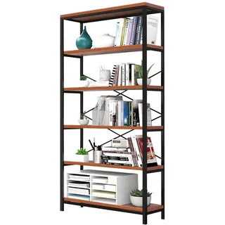 Himimi Industrielles Bücherregal mit 5 Etagen, Vintage-Stil, Standregal, Ausstellungsregal, hohes Bücherregal, industrielle Metall-Bücherregale für Wohnzimmer, Schlafzimmer und Heimbüro