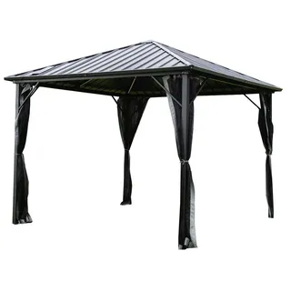 Home Deluxe LED Solar Pavillon Azur 3 x 3 m schwarz