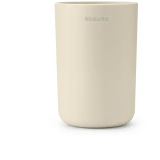 Brabantia - Renew Zahnbürstenhalter - Organizer für Mehrere Zahnbürsten - Rutschfester Boden - Leicht zu Reinigen - Korrosionsbeständig - Badezimmerzubehör - Organizer - Soft Beige - 8 x 8 x 11 cm