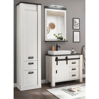 furn.design Badmöbel Set Badezimmer 5-tlg Waschtisch mit Waschbecken, inkl. Beleuchtung, Stove,