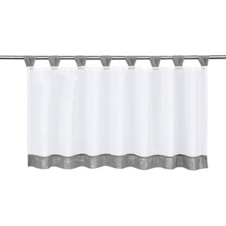 Yujiao Mao 1er-Pack Voile Scheibengardine mit Schlaufen HxB 60x90cm Grau