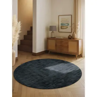vikosa Teppich Jane anthrazit, H:10mm Ø:120cm, Viskose, Teppiche, Teppich