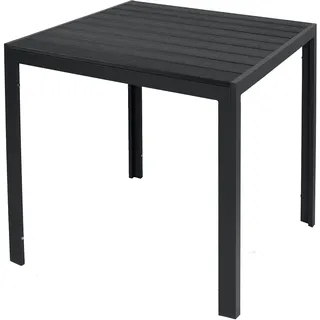 Gartentisch Beistelltisch Esstisch Balkontisch Non-Wood Aluminium - Grau, Schwarz