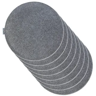 Brandsseller 8er Set Sitzkissen aus Filz Ø 35x2 cm – Robuste Stuhlauflagen für innen und außen, rundes Sitzpolster, strapazierfähiges Kissen für Stühle – Dunkelgrau