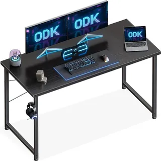 ODK Schreibtisch Schwarz 120×50×74cm Bürotisch Arbeitszimmer Holz PC Tisch - Schwarz