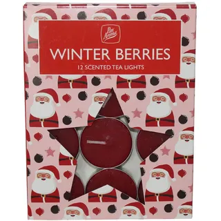 Pan Aroma Weihnachts Duft-Teelichter 12er Set Rot Winterbeeren Aroma Kerzen