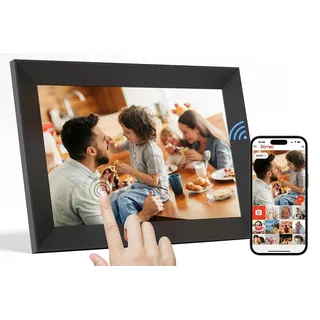 Frameo 10.1 Zoll WiFi Digitaler Bilderrahmen, 32GB Speicher Touchscreen Smart Cloud Fotorahmen, einfache Einrichtung, Auto-Drehen, Geschenk für Freunde und Familie