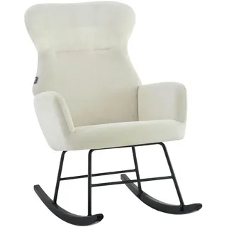 Ti'me Schaukelsessel , Naturfarben, Schwarz , Holz, Metall, Textil , Kautschukholz,Kautschukholz , massiv , 65x97x94 cm , Wippfunktion , Wohnzimmer, Sessel, Polstersessel