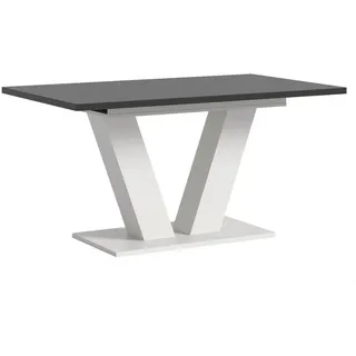 Inn.Furn Esstisch weiß und grau, Küchentisch ausziehbar 150 - 190 cm , Weiß, Grau , Holzwerkstoff , Nachbildung , Uni , Rechteckig,Rechteckig , U-Form , 90x76x150 cm , FSC Mix , Esszimmer, Esstische