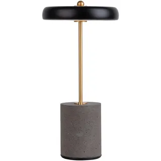 Näve Akku-Tischleuchte , Grau, Schwarz, Goldfarben , Metall , G , 30 cm , Lampen & Leuchten, Innenbeleuchtung, Tischlampen, Akku-Tischlampen