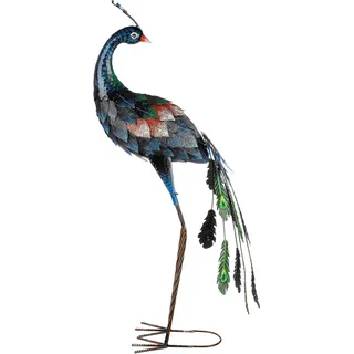 Gilde Tierfigur Pfau 78cm Bunt