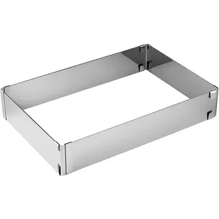 Zenker Patisserie Edelstahl Backrahmen ausziehbar | Ca. 18,5-34 x 27,5-52 x 5 cm, individuell verstellbar, spülmaschinengeeignet, Made in Germany, für Patisserie-Arbeiten