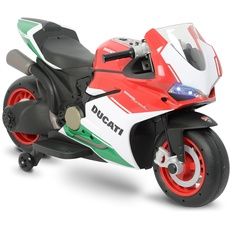 FEBER - Kindermotorrad Ducati 2138 | Offizielle Lizenz, Lichter und Hupensounds, Sicherheitsfunktionen - 3 bis 6 Jahre - Elektrisch, 3,5 bis 8,6 km/h