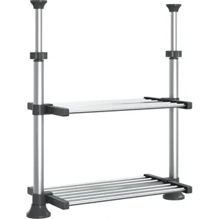 vidaXL Küchenregal 50x25x(50-70) cm Aluminium - Silber
