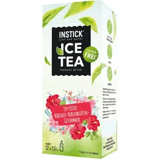 INSTICK Ice Tea Pulver zur Herstellung von Getränken Geschmack Hibiscus & Cherry Blossom 12x1500 ml