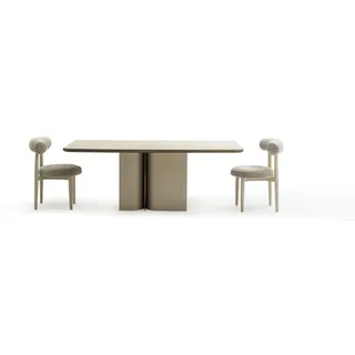 Esszimmer Set Esstisch mit 6х Stühle Moderne Möbel Tisch Garnitur 7tlg. - Beige