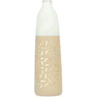 Main + Mesa Vase aus Steingut mit goldfarbenem Muster