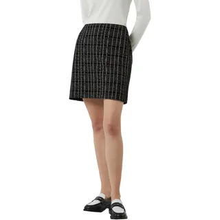 Comma, Minirock Damen Kariert Schwarz/Silber 42