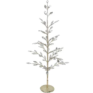 I.GE.A. Dekobaum mit Acryl-Steinchen und Glimmer Weihnachtsbaum Beige 0 cm