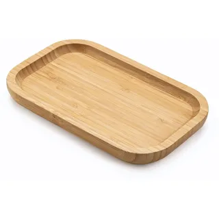 Badezimmer Tablett, Bambus Toiletten Tablett, Holz Kosmetik Tablett Organizer, Dekoratives Tablett für Badezimmer (20 x 13 x 2 cm)