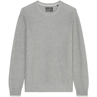 Marc O'Polo Herren Strickpullover mit Rundhalsausschnitt Langarm, Grau (Grey Melange), L