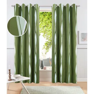 Vorhang OTTO HOME "Dimona Blackout" Gr. 1, grün (olivgrün), B:130cm H:145cm, Polyester, Polyester, Gardinen, Vorhang