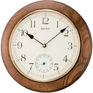 Seiko Wanduhr braun Holz (Eiche) Schleichende Sekunde QXA432B - Braun