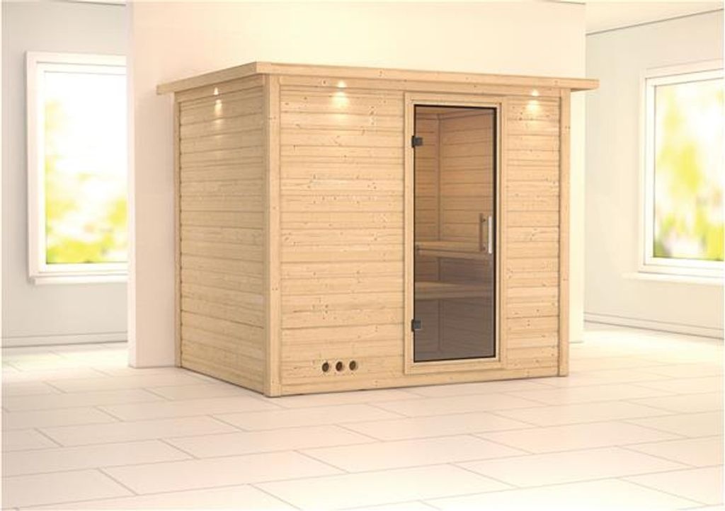Bild von Sauna Sonara ohne Ofen, mit Kranz Klarglastür
