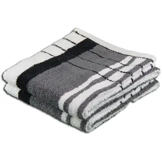 Gözze Berlin Streifen Handtuchset 2-tlg. schwarz