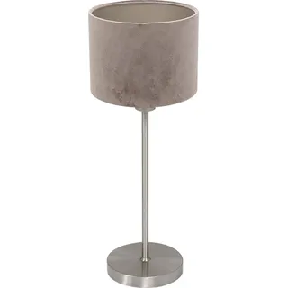 Mexlite - tischlampe - Noor - stahl silber - metall textil - nachttischlampe - E27 - 4412ST