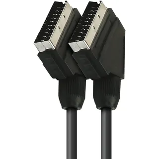 APM Scart-Kabel, HD, 21-polig, Scart, hochwertig, Audio Video, langlebiger Scart-Stecker, kompatibel mit TV, DVD, VHS, Scart-Kabel, Retro Gaming, Master System, Mega Drive, Super Nintendo, 1,5 m,