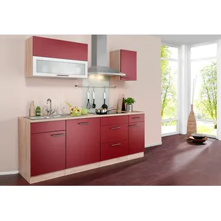 WIHO KÜCHEN Küchenzeile Montana 210 cm rot