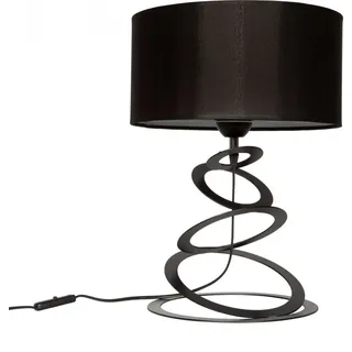 Orbit - Lampenschirm Tischlampe Modern - Elegante Nachttischlampe - Tischleuchte E27 - 45x30 cm - Schwarz und Schwarz - Orbit - Schwarz