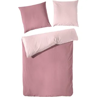 Wendebettwäsche PRIMERA "Kate", pink (beere pink), B/L: 200cm x 200cm, 1 Stk., 2 Stk., Flanell, B/L: 80cm x 80cm & 80cm x 80cm, 3 Stk., Flanell, Obermaterial: 100% Baumwolle, Bettwäsche, Wendebettwäsche, mit Two-Tone-Optik, feines Grafik-Muster, ab Größe 135x200 cm