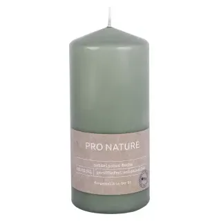 Müller Kerzen "PRO NATURE" Stearin Stumpenkerze 150/68mm, Nachhaltige Kerzen mit natürlichen Inhaltsstoffen in einer modernen großen Form, 1 Packung = 6 Stück, minze