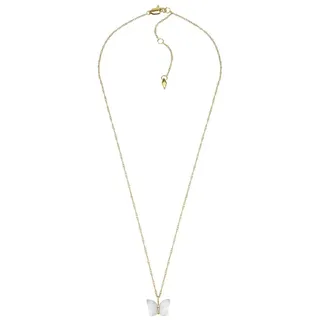 Fossil Halskette für Frauen Radiant Wings Weiße Perlmutt Schmetterlingskette, Länge: 406mm+60mm, Breite: 13.2mm, Höhe: 11mm, JF04424710