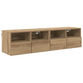 TV-Wandregale 2 pcs Artisan-Eiche 60 x 30 x 30 cm Holzwerkstoff - Braun