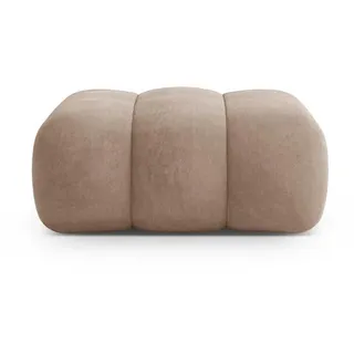 Cosmopolitan Design Pouf Koge aus Samt dunkelbeige , Mokka , Textil , 95x40x95 cm , Wohnzimmer, Sessel, Hocker & Hockerbänke, Poufs