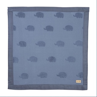 roba Babydecke Lil Elephant 80 x 80 cm – GOTS Zertifiziert – Hellblau De Moon