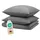Mikrofaser Unifarben Grau 200 x 220 cm 2 x 80 x 80 cm