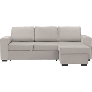 Carryhome Ecksofa , Creme , Textil , Uni , Ottomane rechts, seitenverkehrt montierbar, L-Form , 244x157 cm , Schlafen auf Sitzhöhe, Rücken echt , Wohnzimmer, Sofas & Couches, Wohnlandschaften, Ecksofas