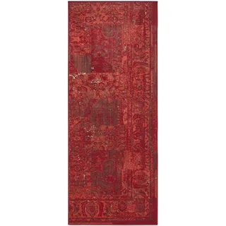 HANSE HOME Teppich Plume – Used-Look Teppich Kurzflor Modern Vintage Design Teppiche für Esszimmer, Wohnzimmer, Kinderzimmer, Flur, Schlafzimmer, Küche – Rot 80x250cm