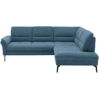 Beldomo System Ecksofa , Blau , Textil , Ottomane rechts, L-Form , 256x206 cm , Stoffauswahl, seitenverkehrt erhältlich, Bettfunktion erhältlich, Hocker erhältlich, Rücken echt, individuell planbar , Wohnzimmer, Sofas & Couches, Wohnlandschaften, Ecksofas