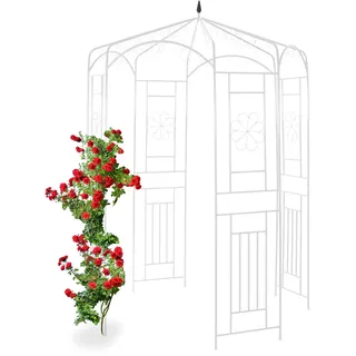 Relaxdays Rosenpavillon 160 x 250 x 160 cm Weiß